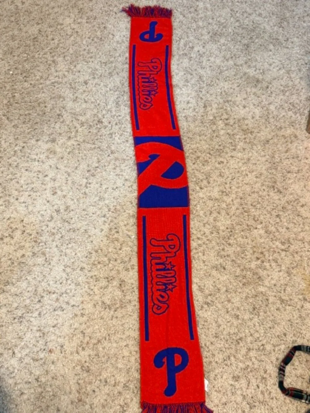 Vintage Philadelphia Phillies Scarf MLB Baseball Red Blue Winter Forever Schmidt